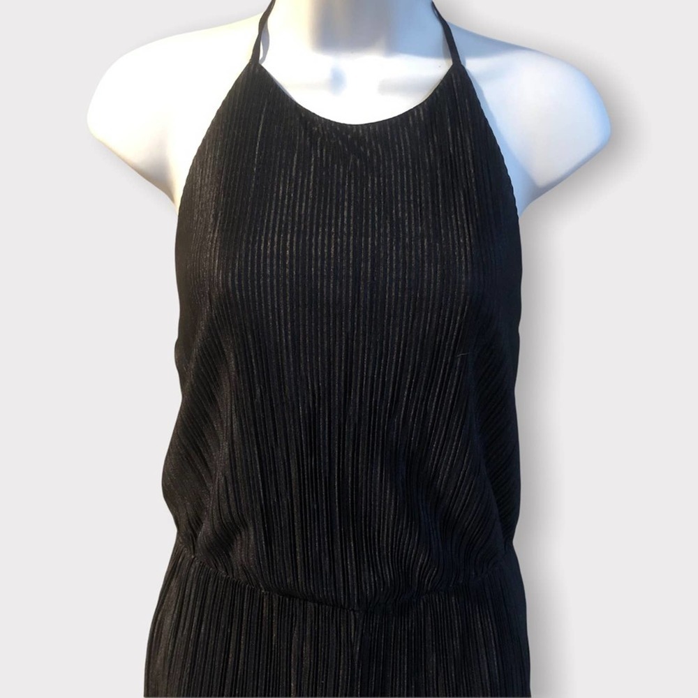 19 Cooper Nordstrom NWT black pleated halter jumpsuit Size small - Picture 3 of 8